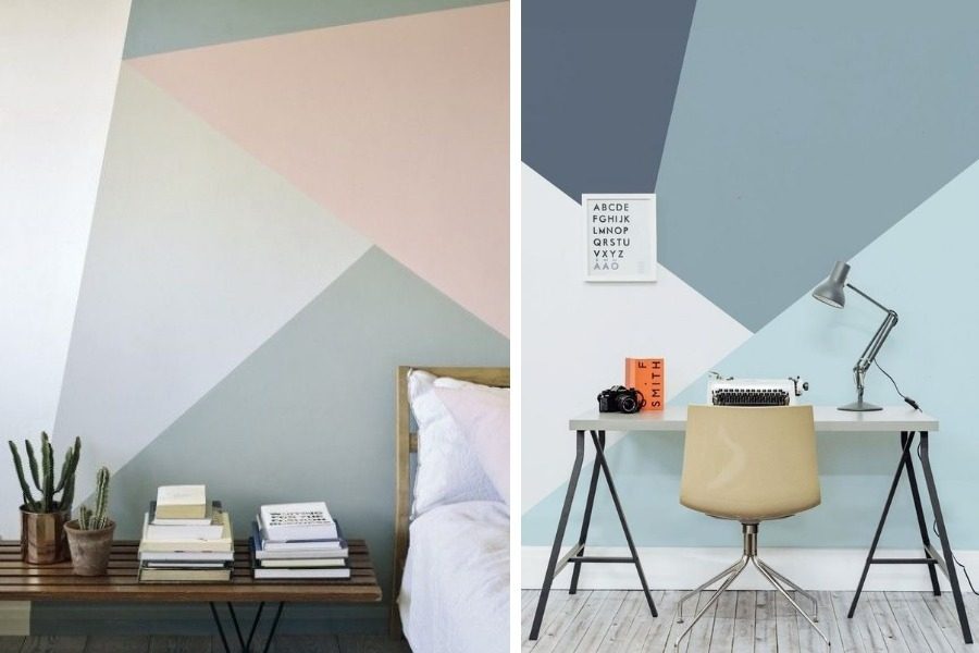 Inspire-se: paredes com pintura em diagonal - Passa lá em casa Inspire-se: paredes com pintura em diagonal - Passa lá em casa